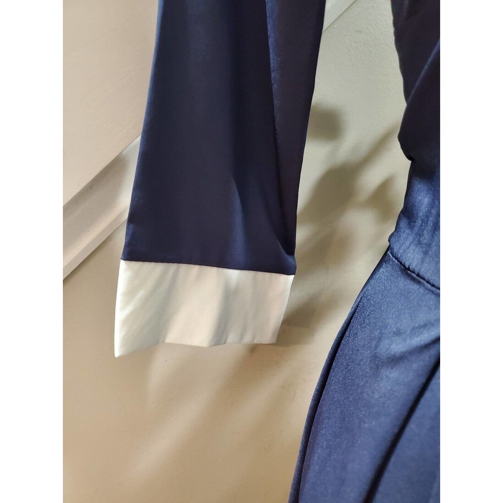 Women's Blue Solid Polyester Collared Long Sleeve… - image 6